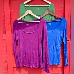 Old Navy (3 for $20) cotton scoop neck long sleeve tops